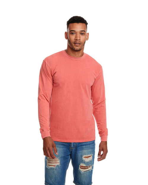 Col rond pour adulte Inspired Dye à manches longues avec poche de Next Level Col rond pour adulte Inspired Dye à manches longues avec poche de Next Level