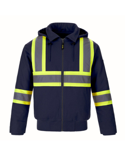 L01290 - International - Men's Hi-Vis Cotton Canvas Bomber Jacket with Sherpa Lining L01290 - International - Men's Hi-Vis Cotton Canvas Bomber Jacket with Sherpa Lining