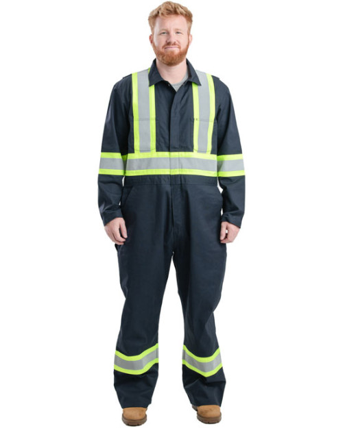 Men's Safety Striped Gasket Unlined Coverall Men's Safety Striped Gasket Unlined Coverall